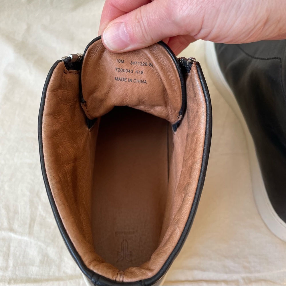 FRYE Lena Women’s Size 10 High Top Sneaker Black Leather Zip Moto 3471328 - Picture 8 of 8